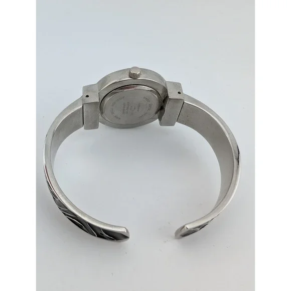 Studio Time Bangle Watch Women 30mm Case Black Enamel Rhinestones- New Battery - Picture 6 of 8